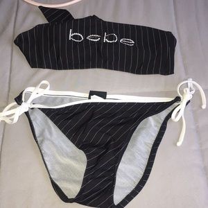 swim suit Bebe black and white